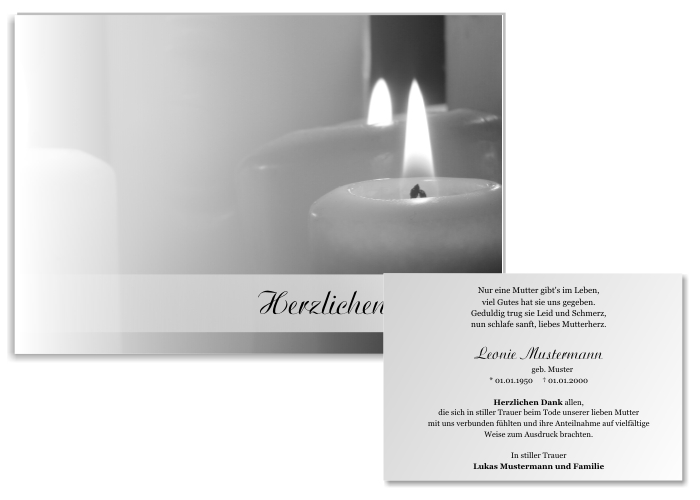  Danksagungskarten Trauer
