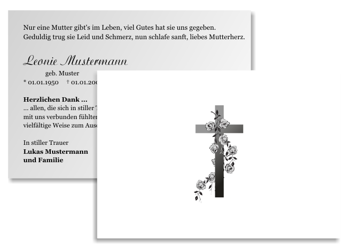  Danksagungskarten Trauer