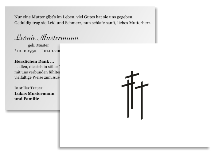  Danksagungskarten Trauer