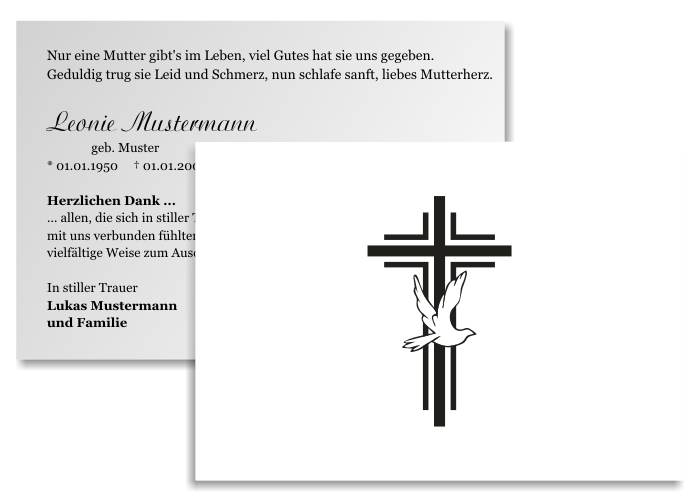  Danksagungskarten Trauer