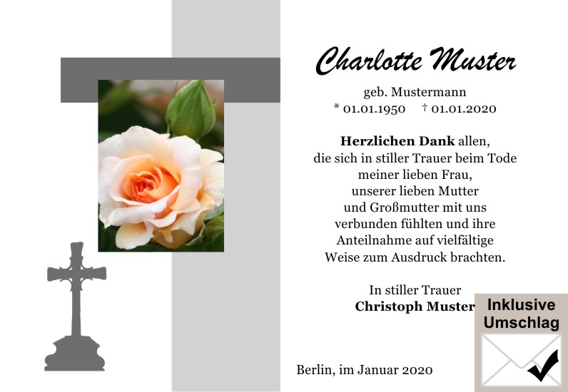  Danksagungskarten Trauer