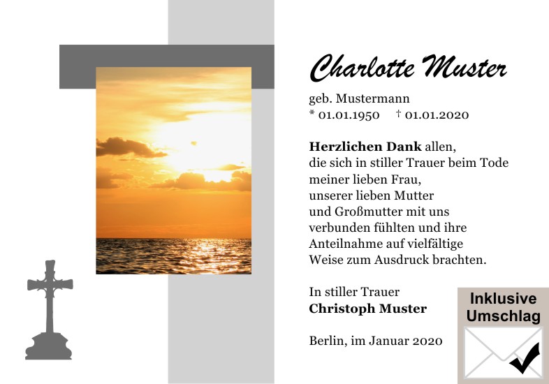  Danksagungskarten Trauer