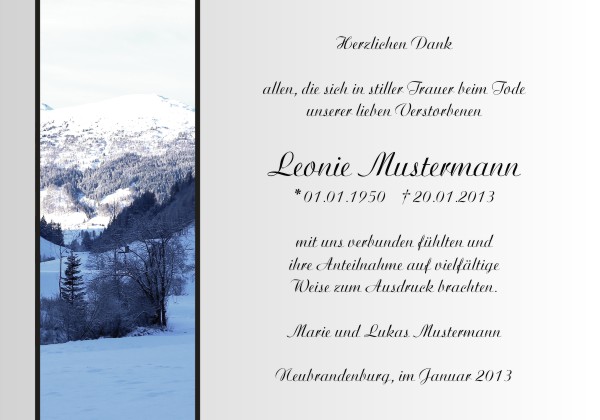 Danksagungskarten Trauer