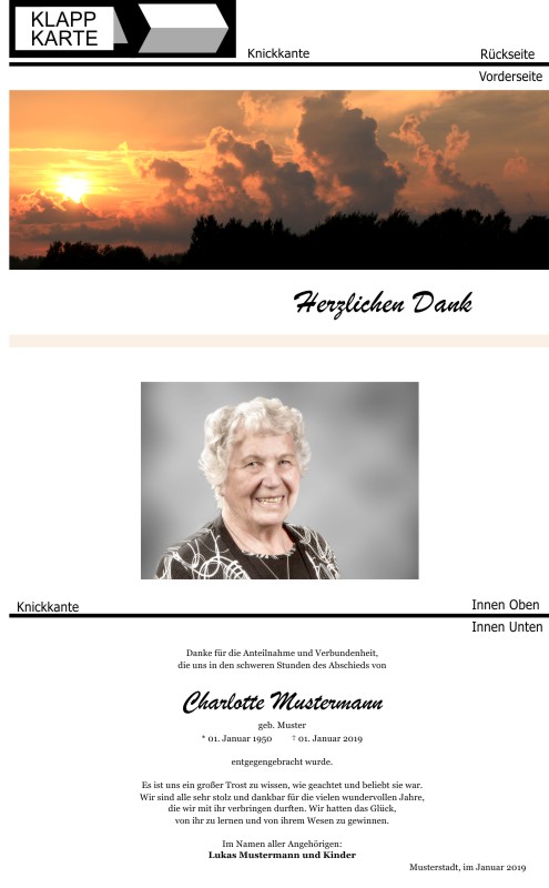  Danksagungskarten Trauer