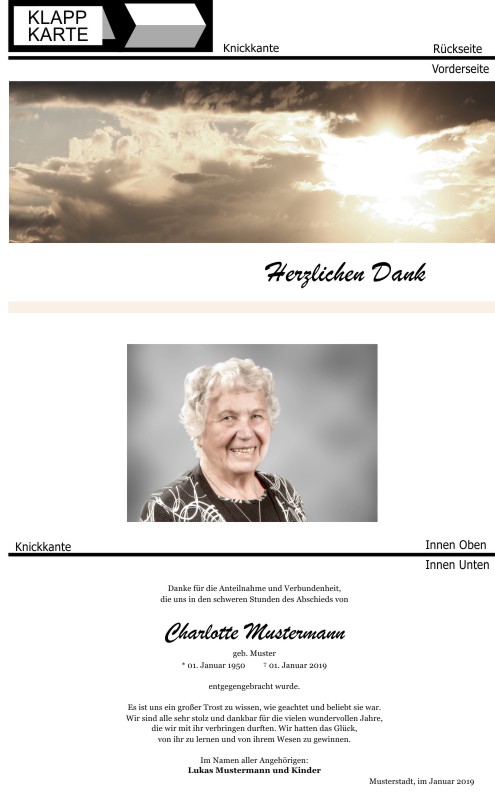  Danksagungskarten Trauer