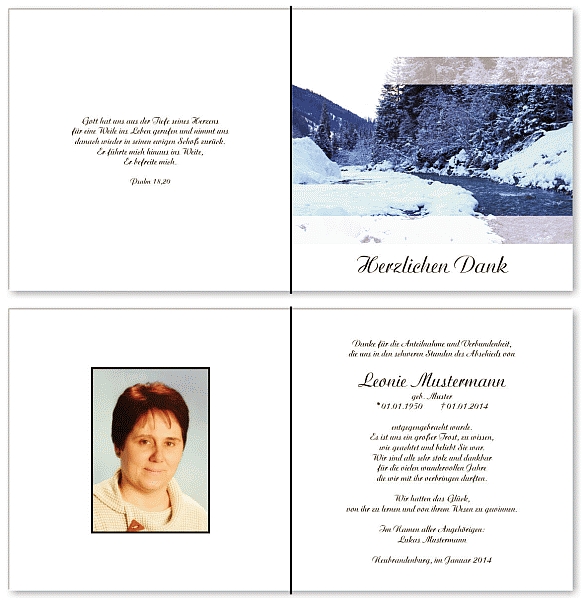  Danksagungskarten Trauer