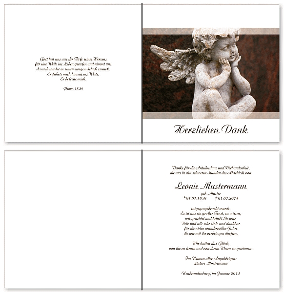  Danksagungskarten Trauer