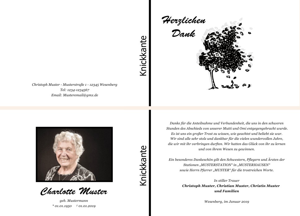 Danksagungskarten Trauer Danksagungskarten Trauer