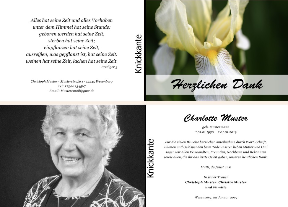 Danksagungskarten Trauer Danksagungskarten Trauer