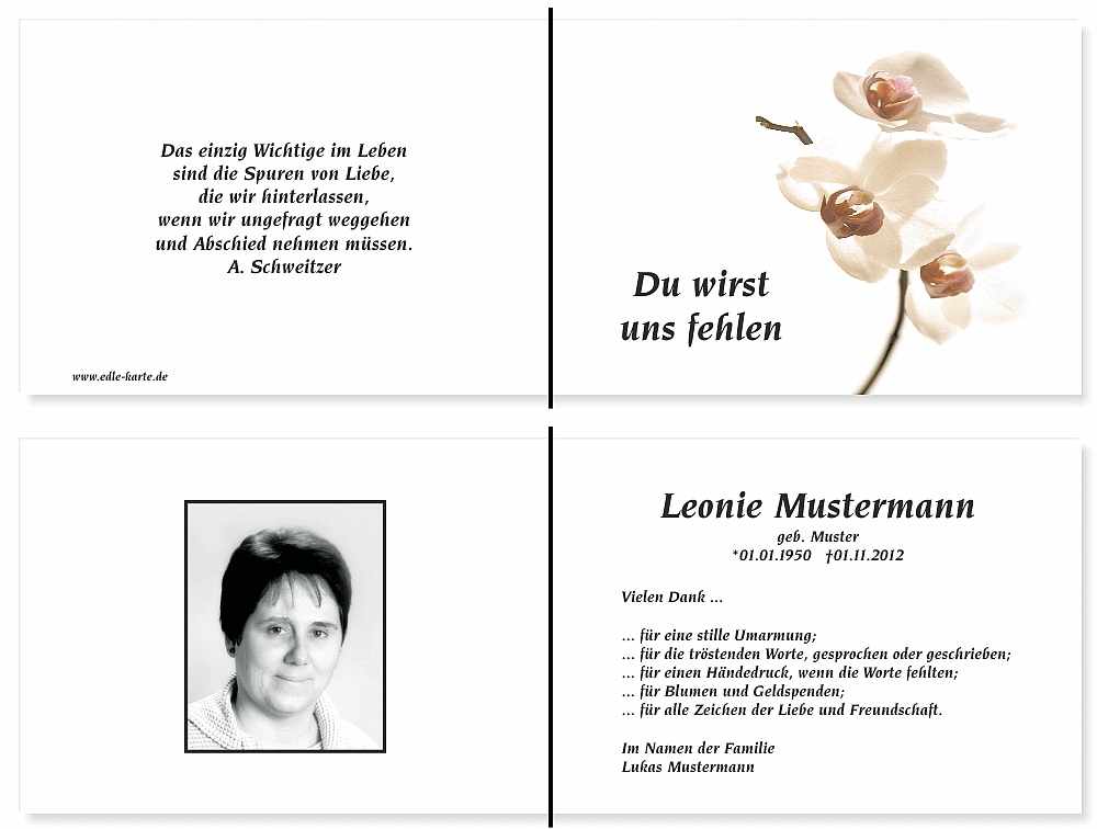 Danksagungskarten Trauer Danksagungskarten Trauer