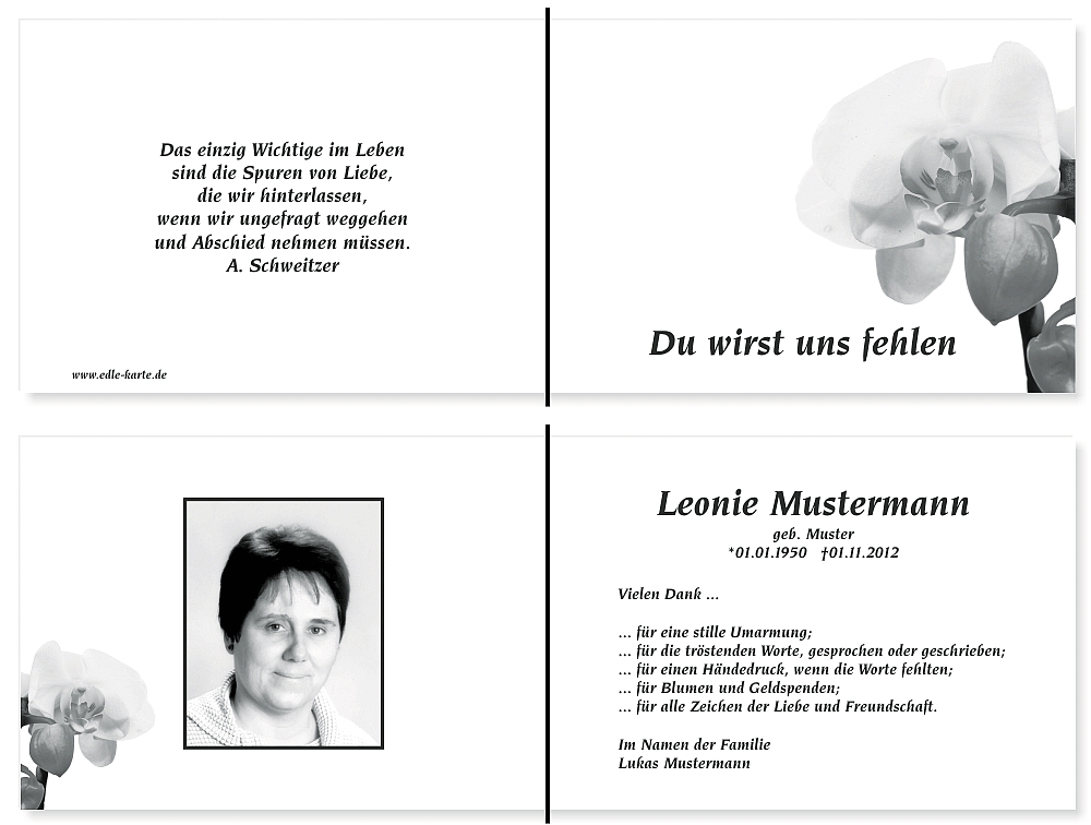 Danksagungskarten Trauer Danksagungskarten Trauer
