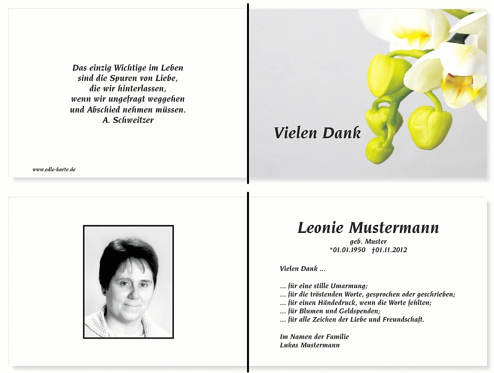 Danksagungskarten Trauer Danksagungskarten Trauer