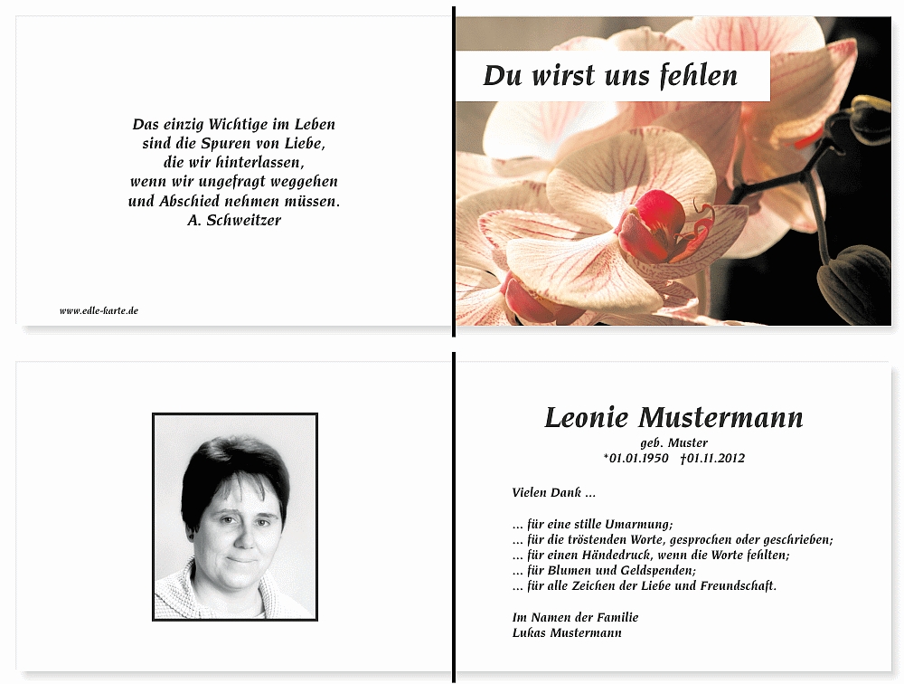 Danksagungskarten Trauer Danksagungskarten Trauer